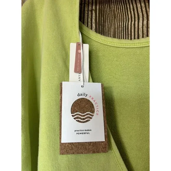 NEW Anthropologie Daily Practice Cropped Short Sleeve Open Wrap Cross Back Sz XL - Picture 3 of 6